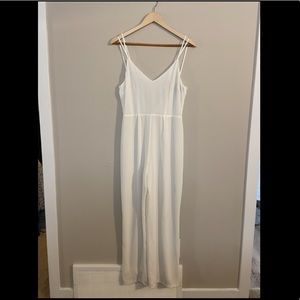 White chiffon jumpsuit
